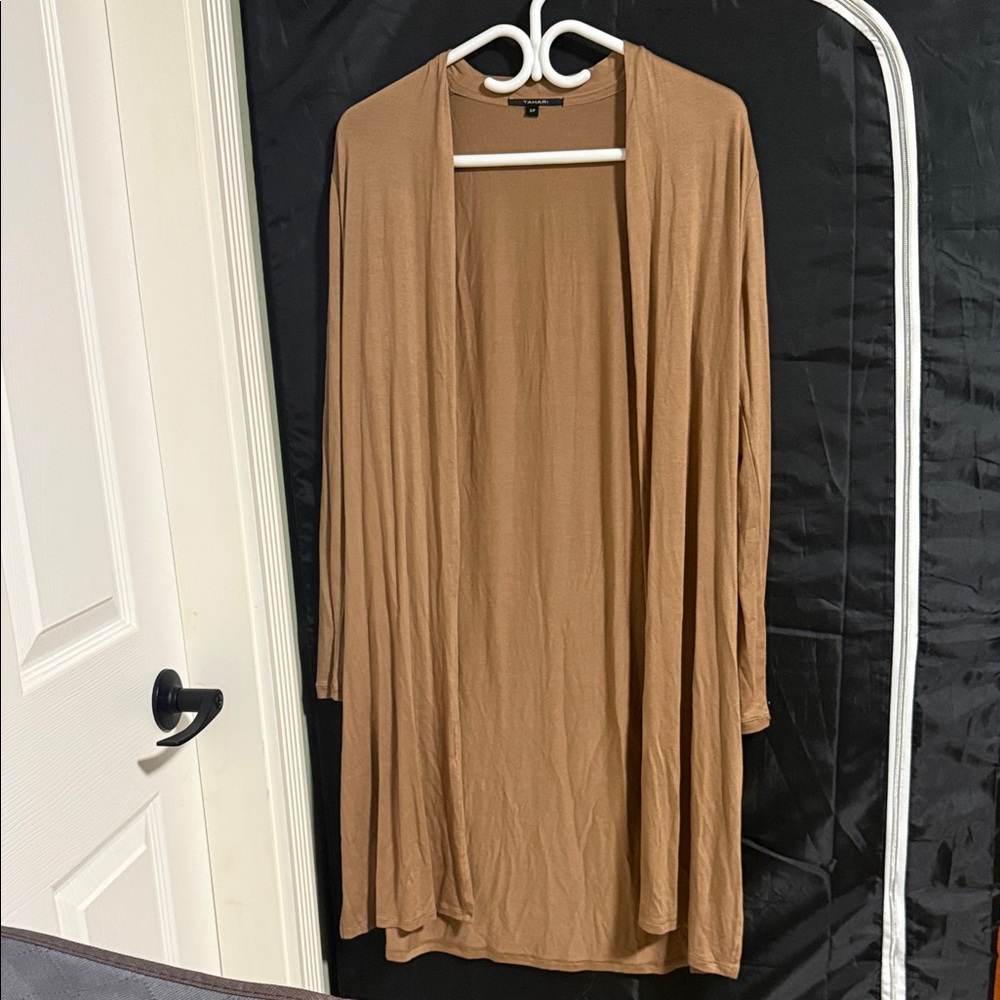 Tahari Lightweight Open-Front Women's Cardigan - Camel